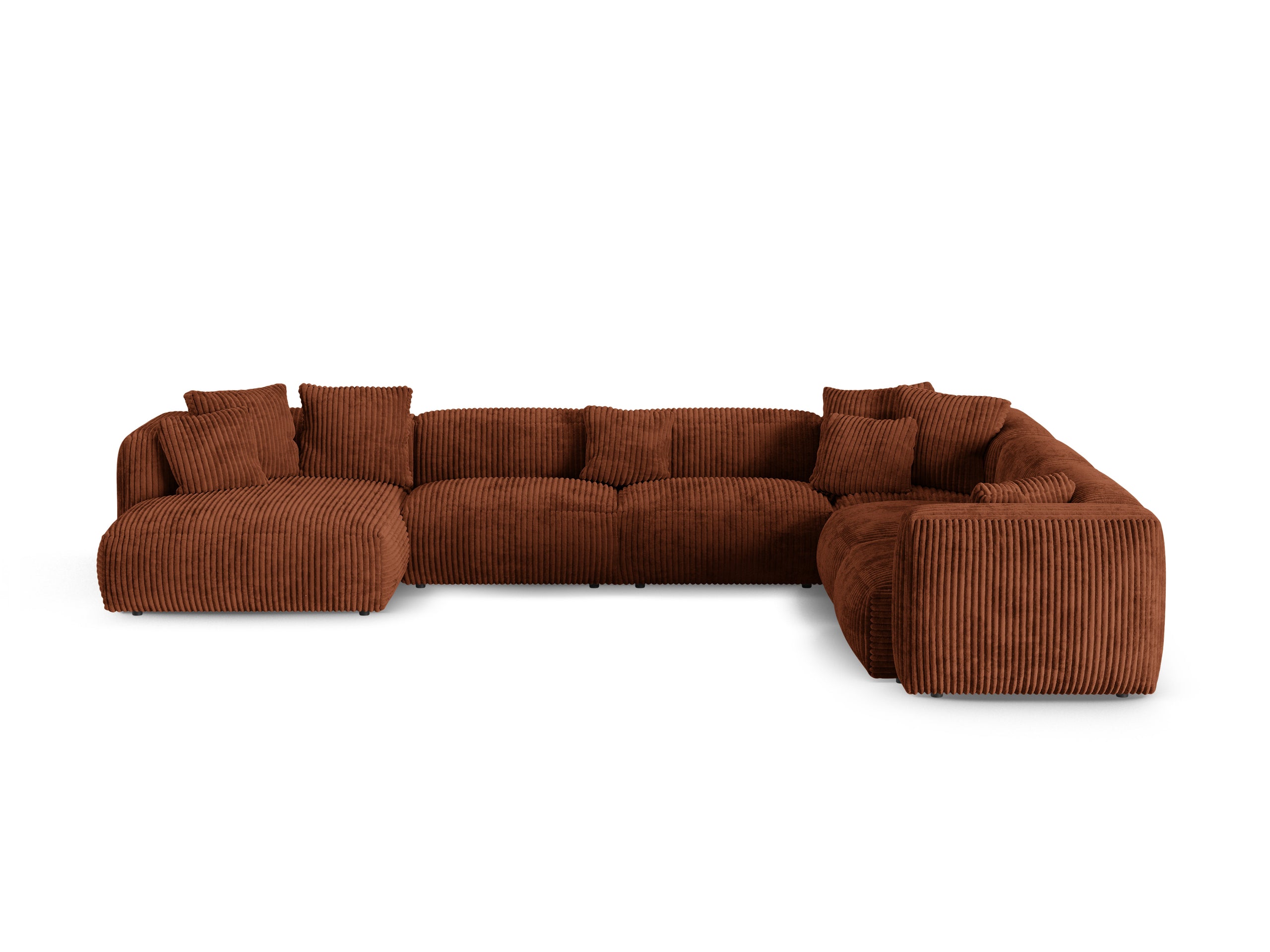 Micadoni Martina rohová sedačka - Menčester Tilia (Til52) - Tehlová - Nohy: Čierny plast - Pravé prevedenie - Variant 90 cm
