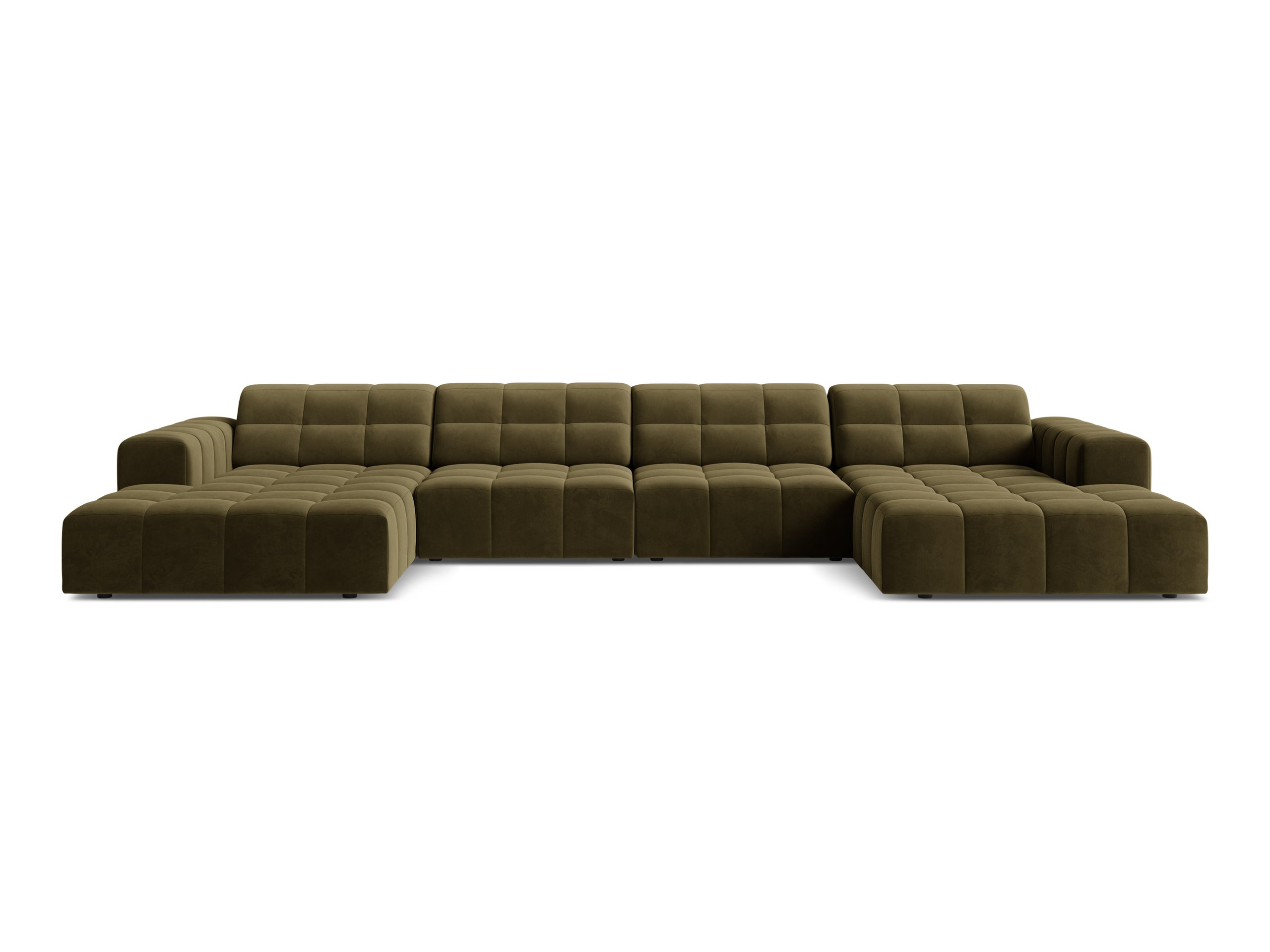 Micadoni Jennifer panoramatická sedačka 375 × 167 cm - Zamat Bluvel (Blu77) - Zelená