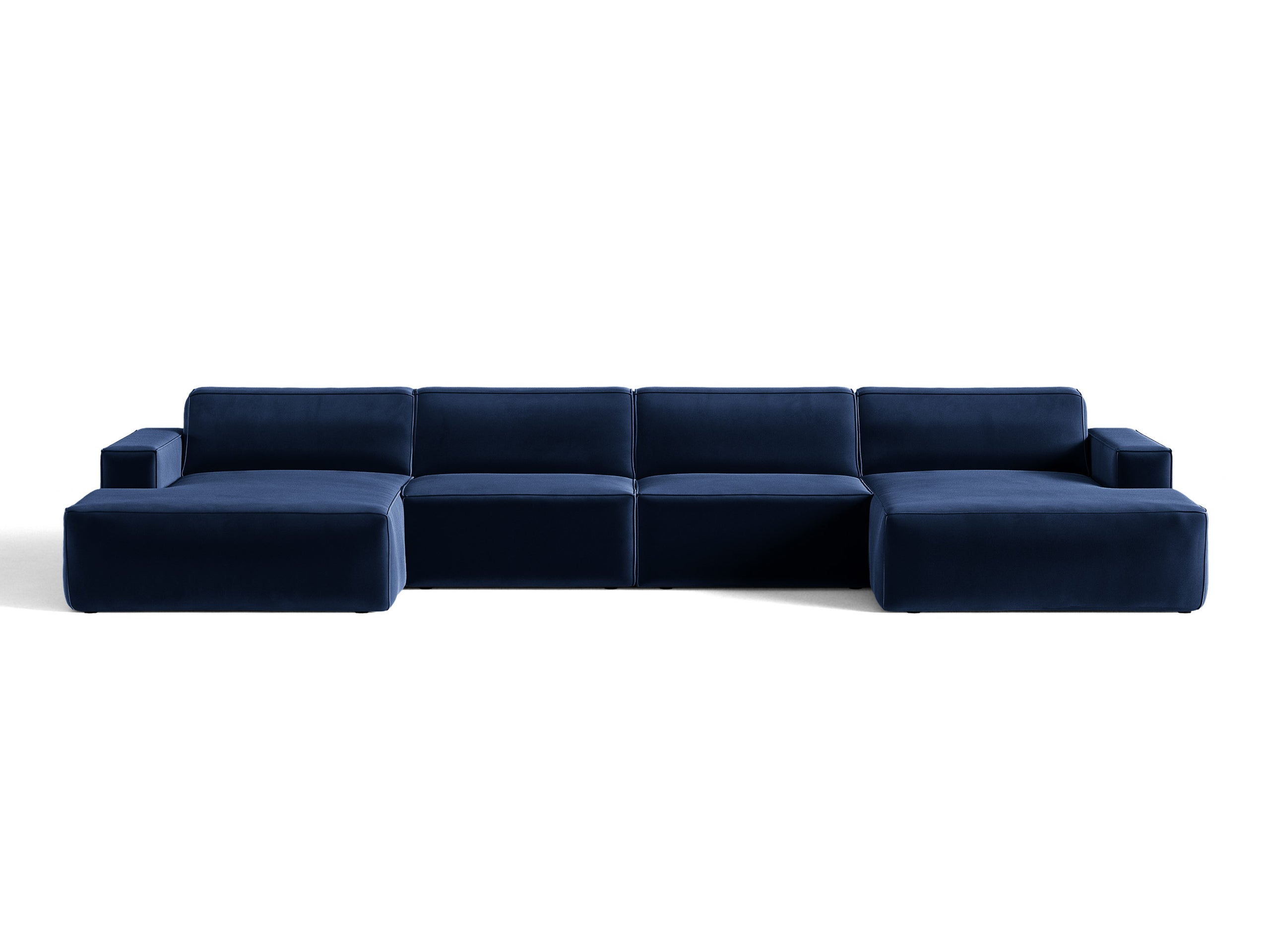 Micadoni Jodie panoramatická sedačka 364 × 162 cm - Zamat Bluvel (Blu86) - Kráľovská modrá