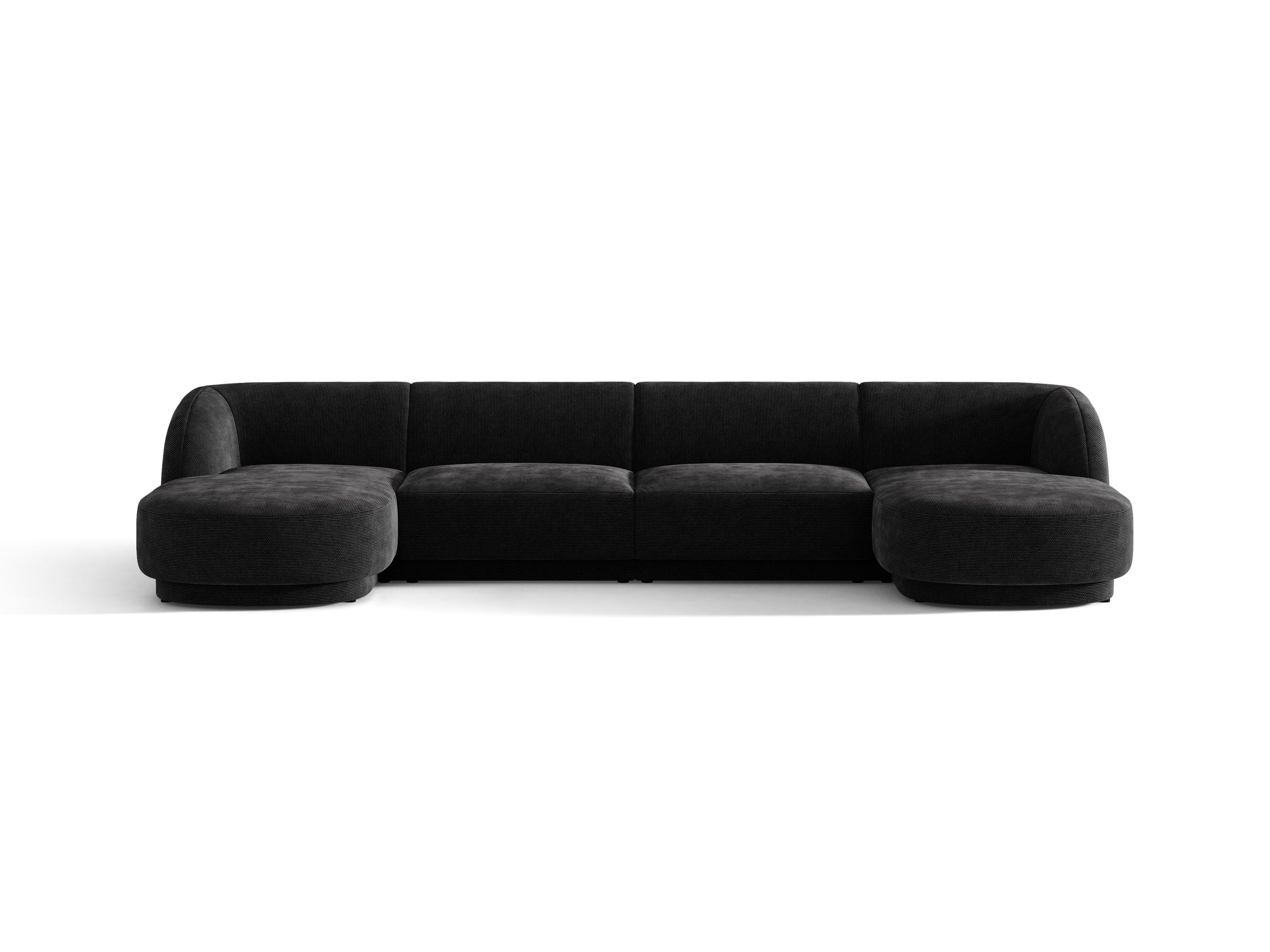 Micadoni Miley panoramatická sedačka 330 × 156 cm - Ženilka Haga (Haga19) - Čierna