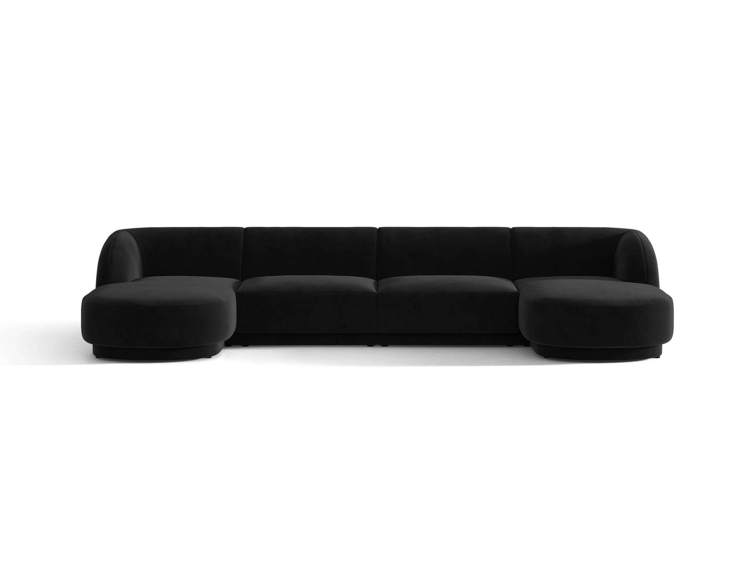 Micadoni Miley panoramatická sedačka 330 × 156 cm - Zamat Bluvel (Blu19) - Čierna