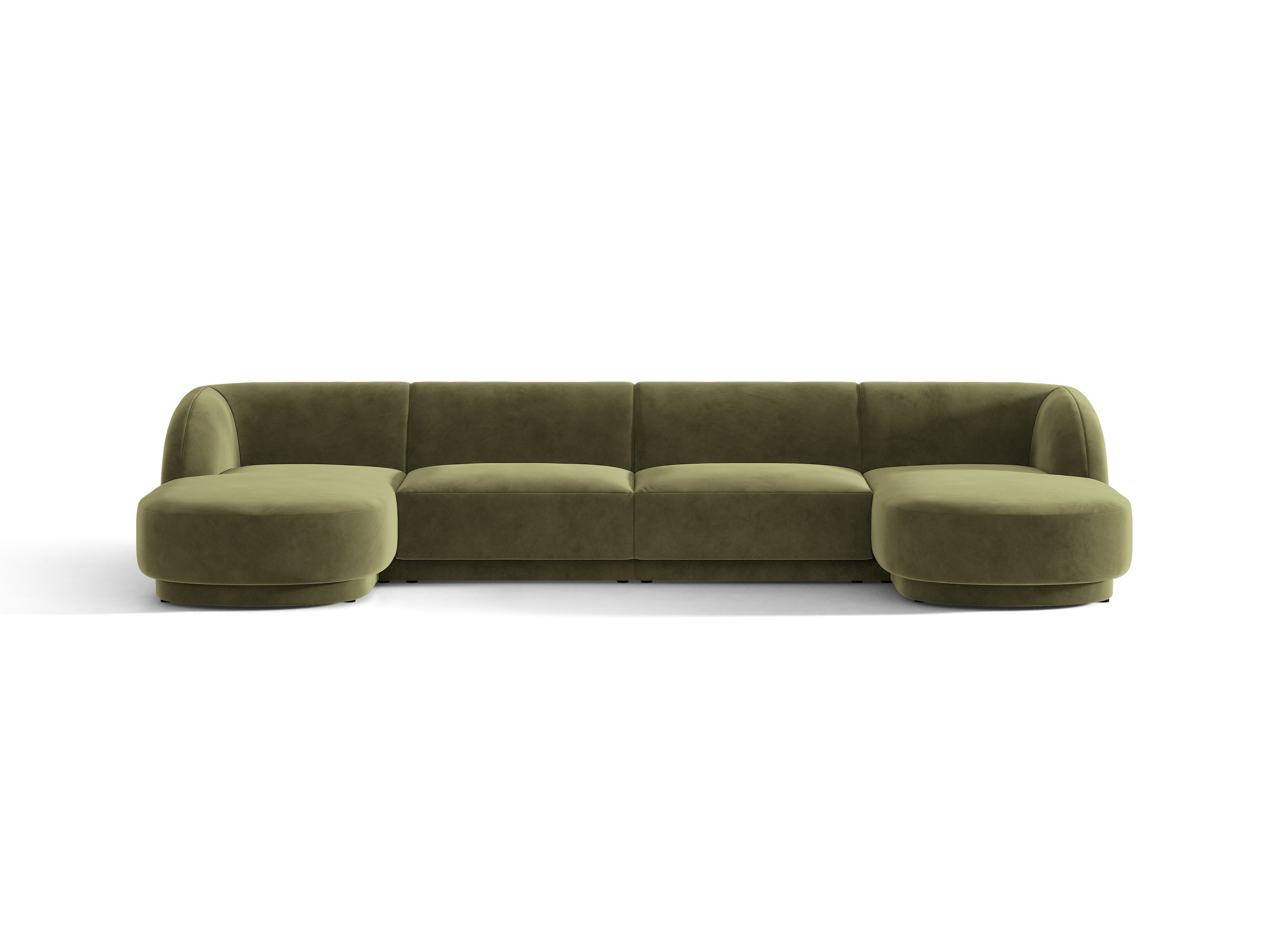 Micadoni Miley panoramatická sedačka 330 × 156 cm - Zamat Bluvel (Blu77) - Zelená