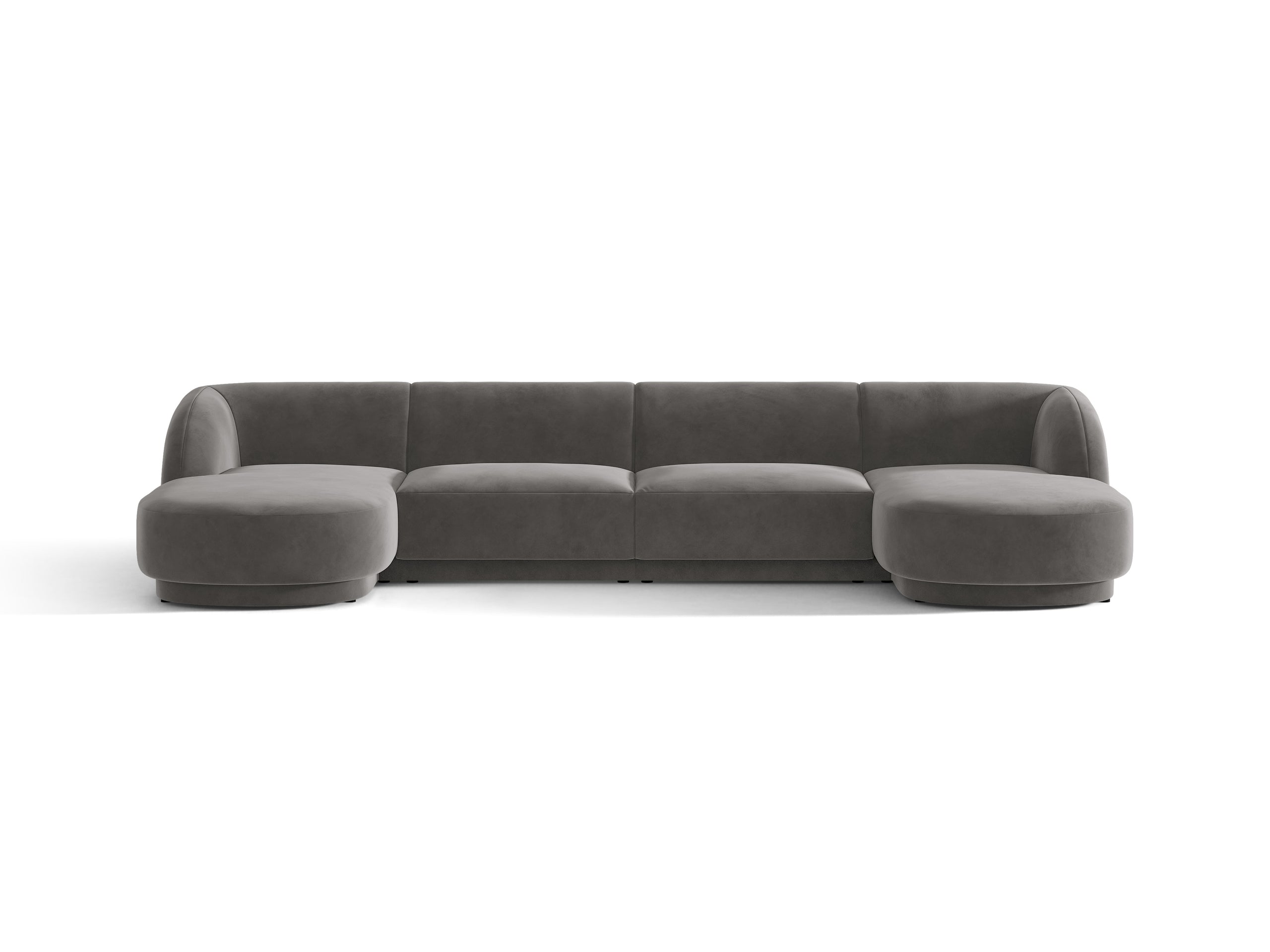 Micadoni Miley panoramatická sedačka 330 × 156 cm - Zamat Venus (Ven2930) - Sivá
