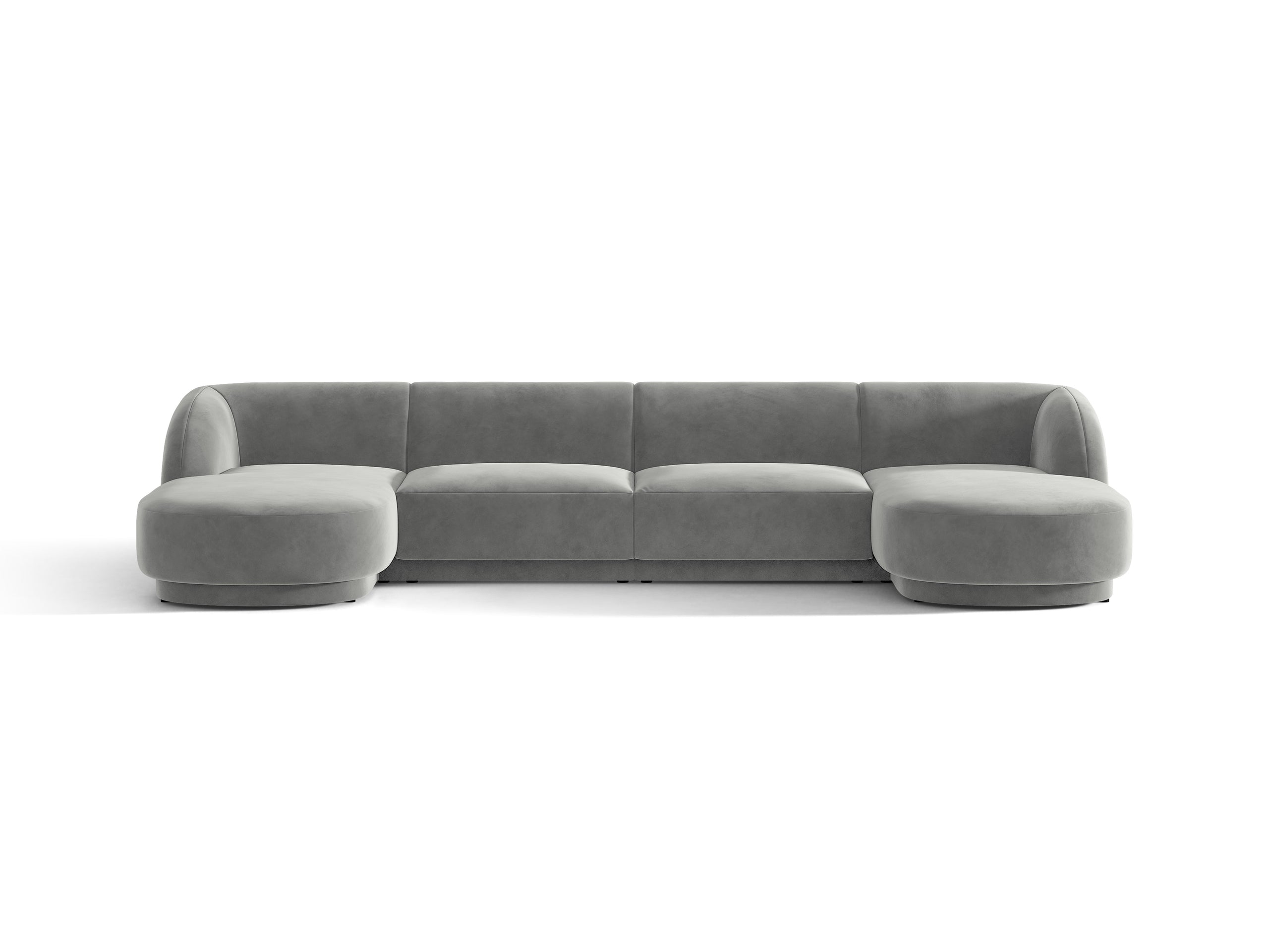 Micadoni Miley panoramatická sedačka 330 × 156 cm - Zamat Venus (Ven2929) - Svetlosivá