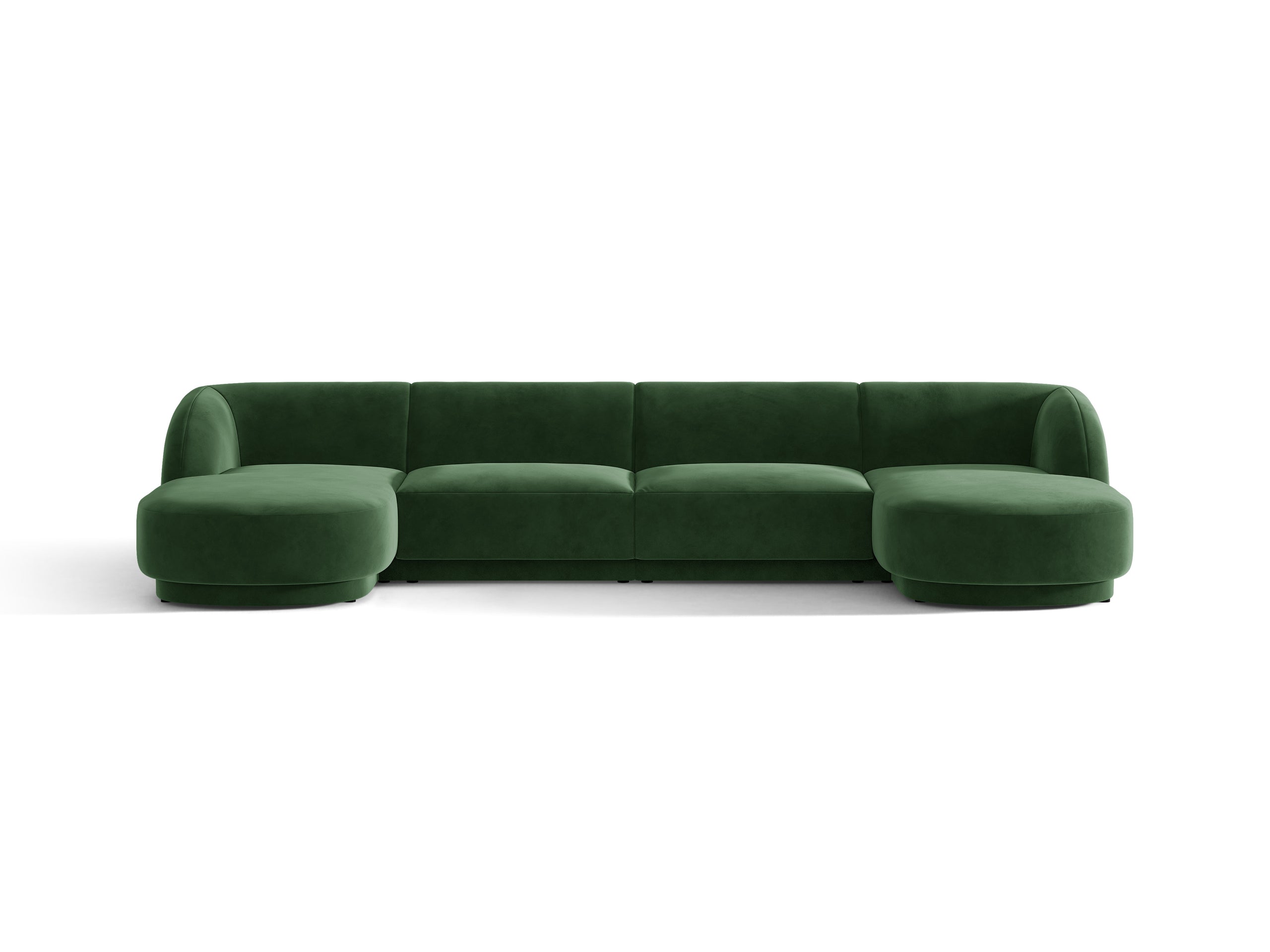 Micadoni Miley panoramatická sedačka 330 × 156 cm - Zamat Venus (Ven2940) - Fľaškovozelená