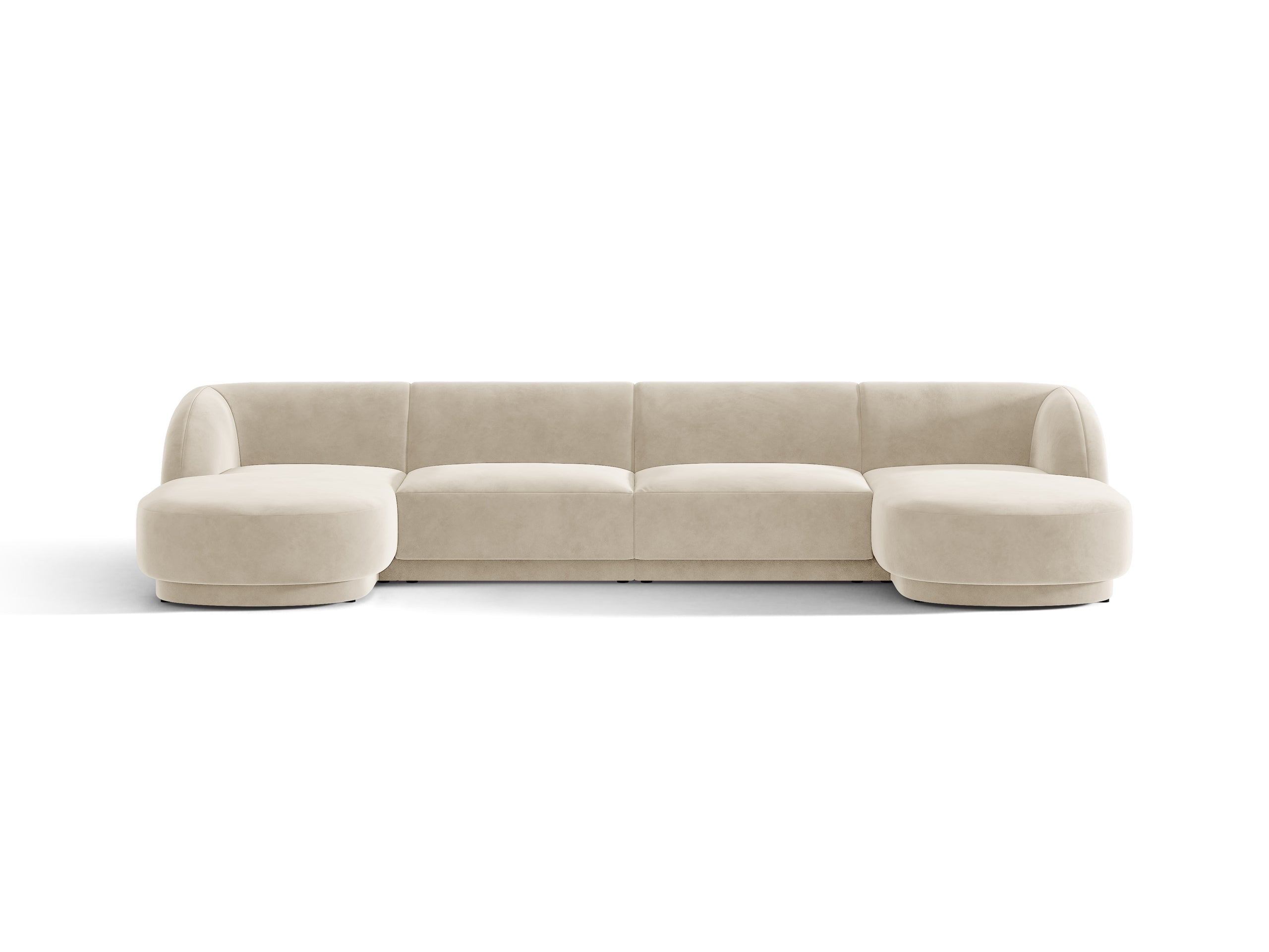 Micadoni Miley panoramatická sedačka 330 × 156 cm - Zamat Bluvel (Blu30) - Tmavobéžová