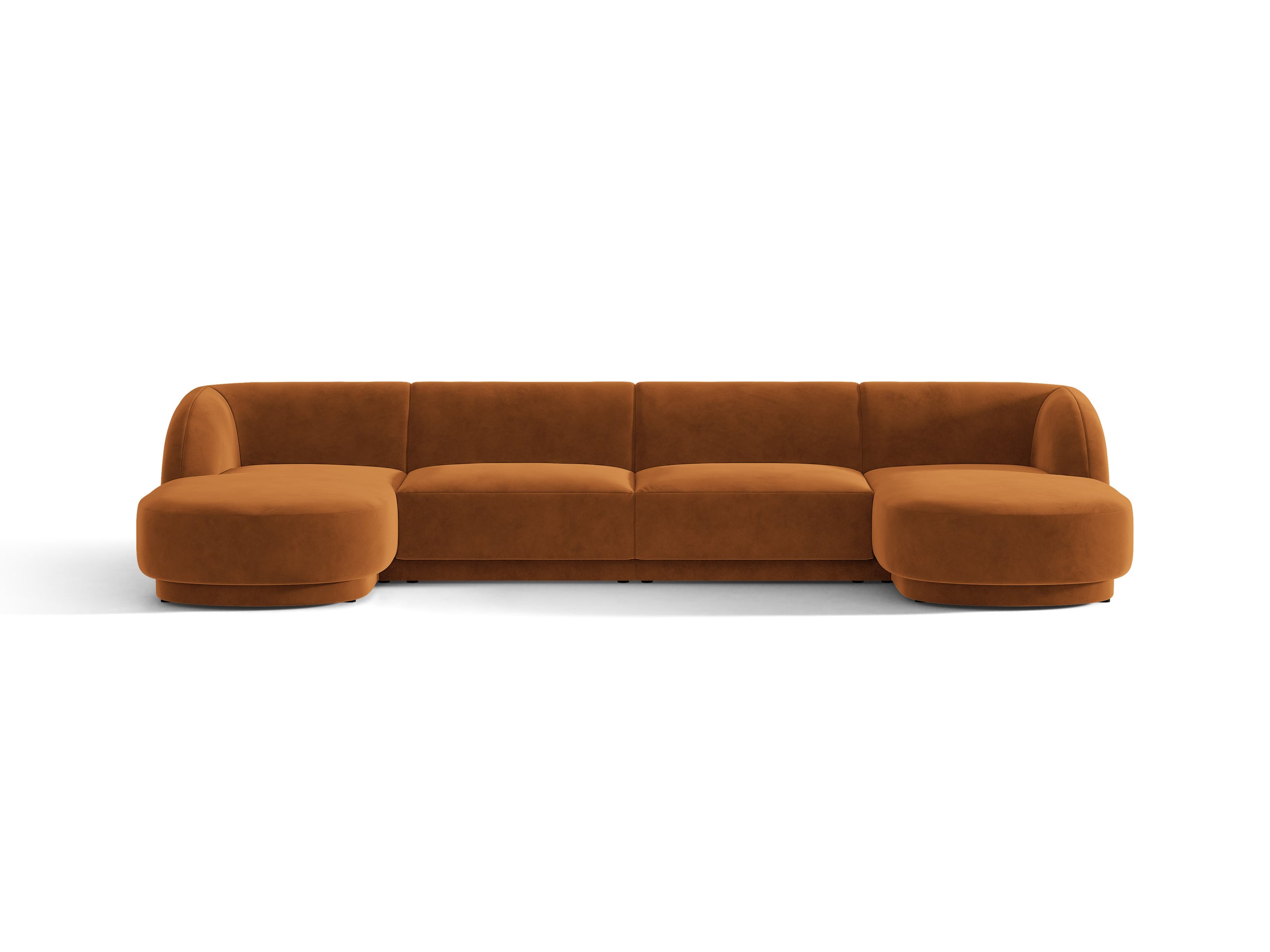 Micadoni Miley panoramatická sedačka 330 × 156 cm - Zamat Bluvel (Blu4215) - Terakotová