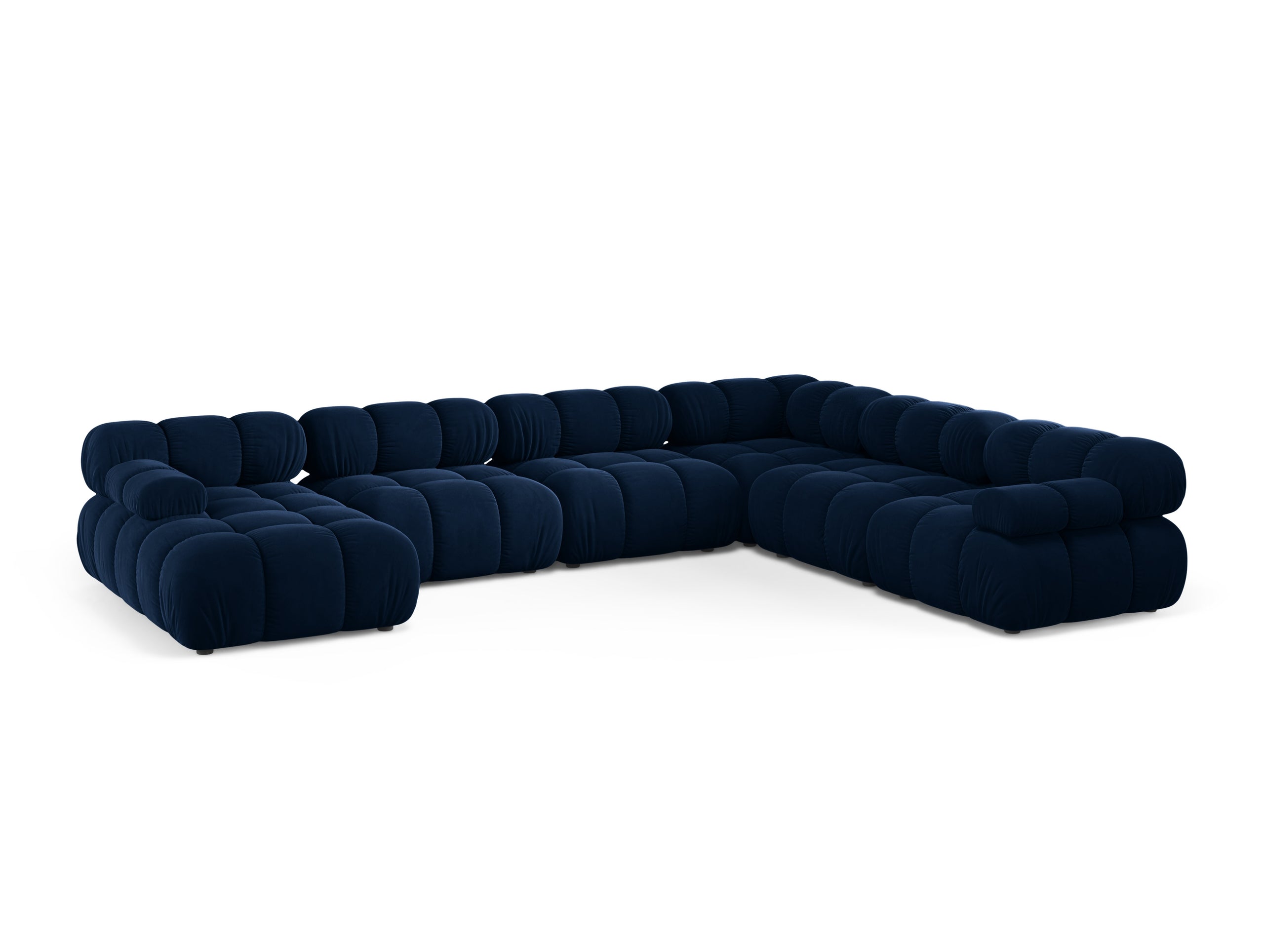 Micadoni Bellis panoramatická sedačka 376 × 282 cm - Zamat Bluvel (Blu86) - Kráľovská modrá - Pravé prevedenie