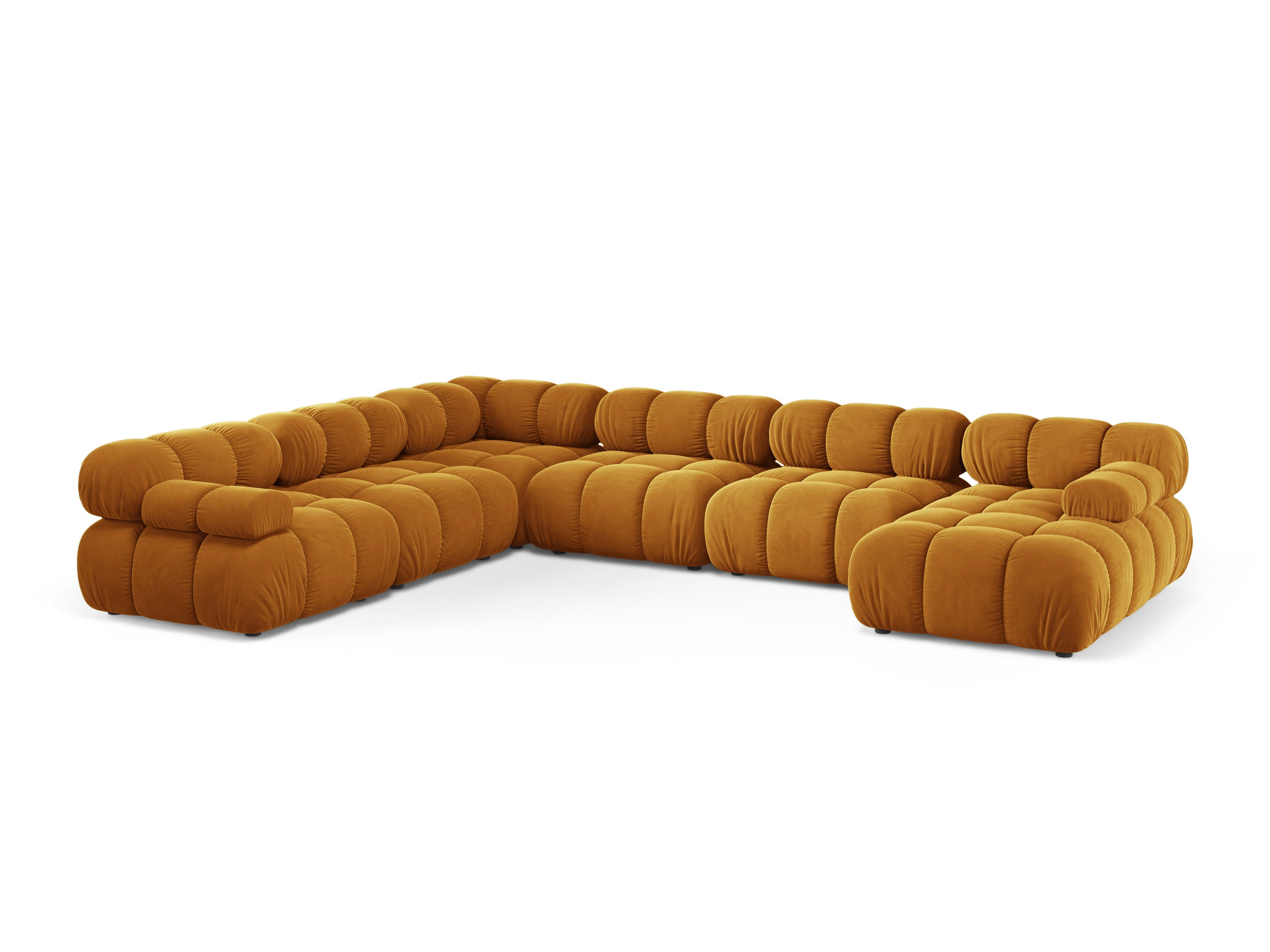 Micadoni Bellis panoramatická sedačka 376 × 282 cm - Zamat Venus (Ven2917) - Žltá - Ľavé prevedenie