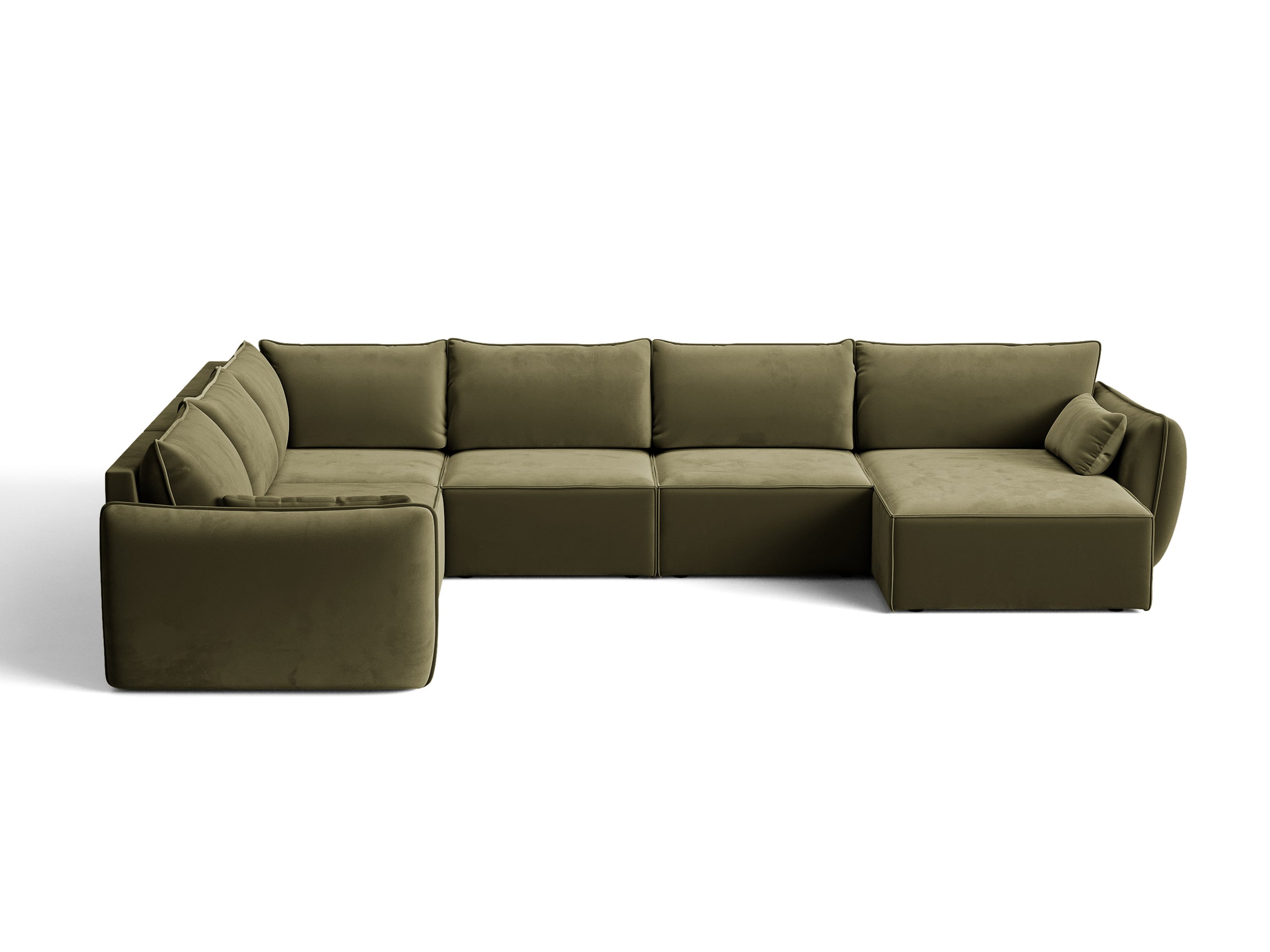 Micadoni Kaelle rohová sedačka 384 × 284 cm - Zamat Bluvel (Blu77) - Zelená - Ľavé prevedenie