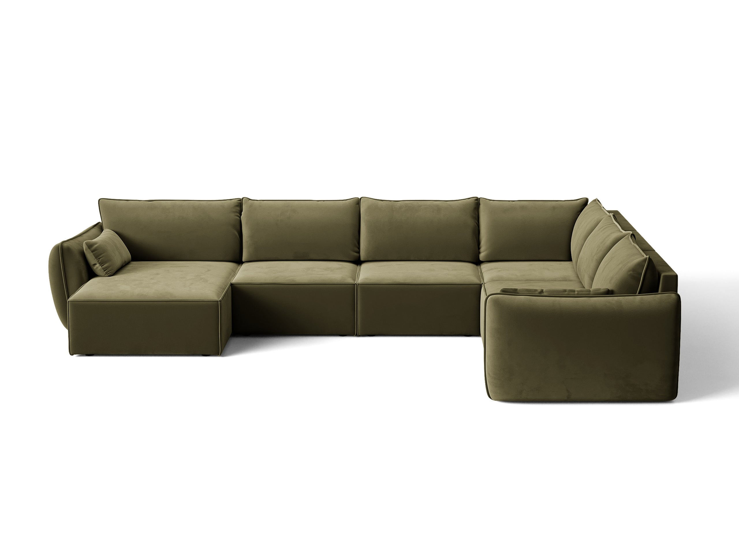 Micadoni Kaelle rohová sedačka 384 × 284 cm - Zamat Bluvel (Blu77) - Zelená - Pravé prevedenie