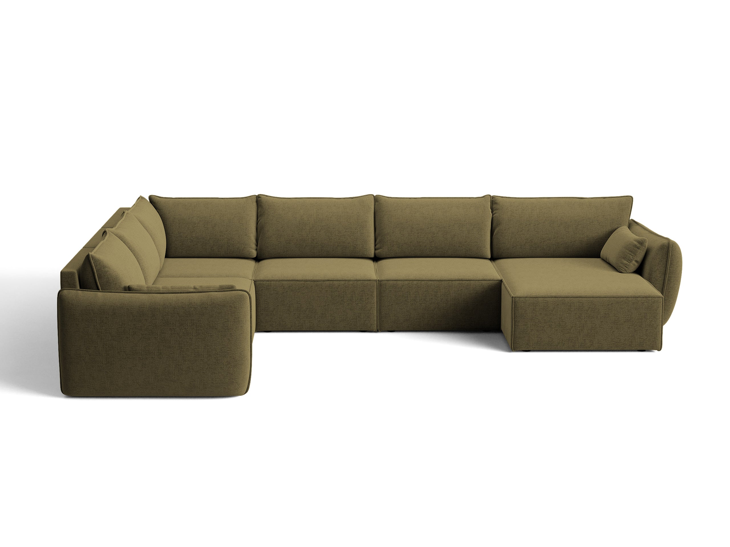 Micadoni Kaelle rohová sedačka 384 × 284 cm - Štrukturovaná látka Moly (Mol38) - Zelená - Ľavé prevedenie