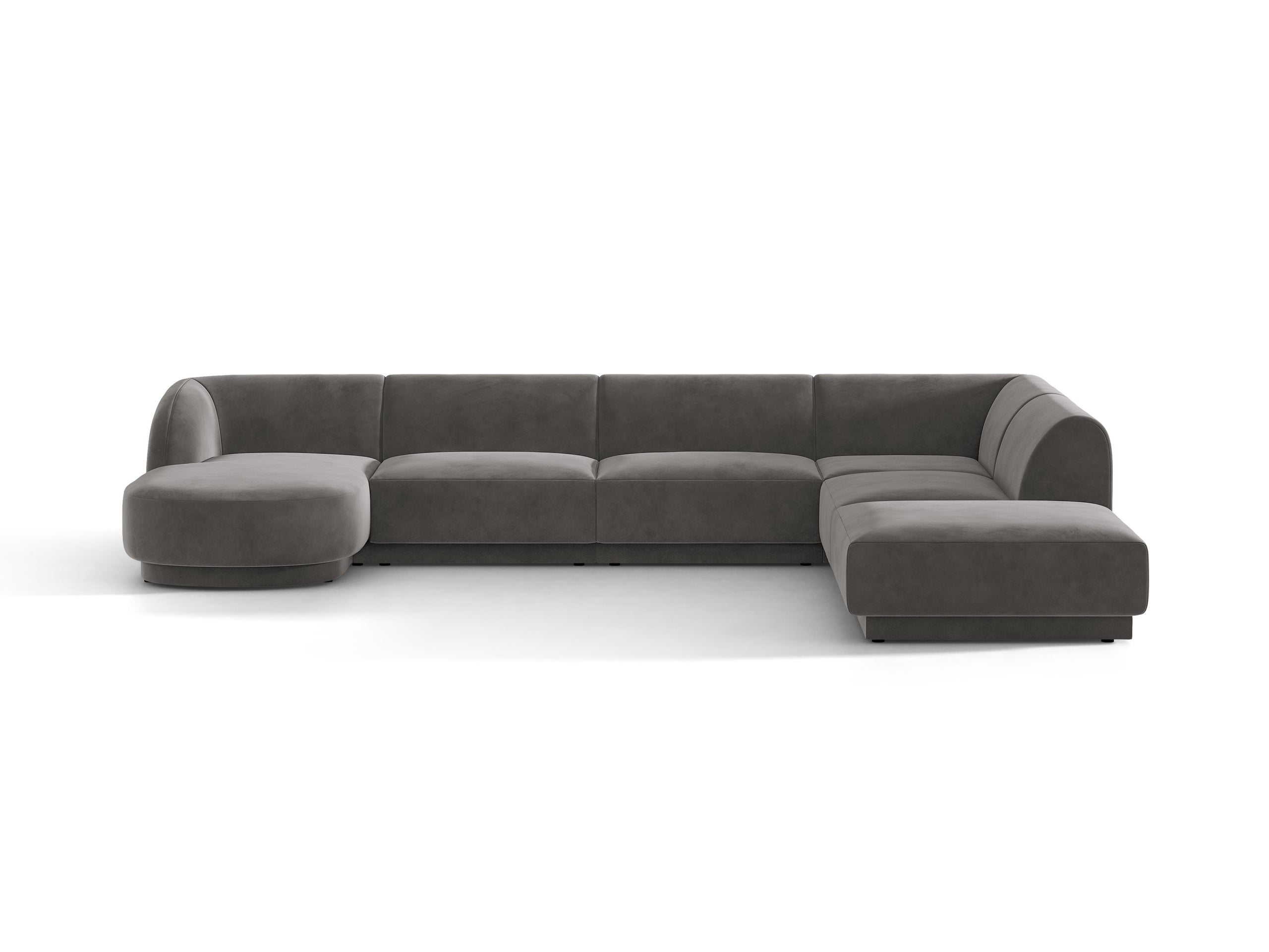 Micadoni Miley panoramatická sedačka 330 × 255 cm - Zamat Venus (Ven2930) - Sivá - Pravé prevedenie