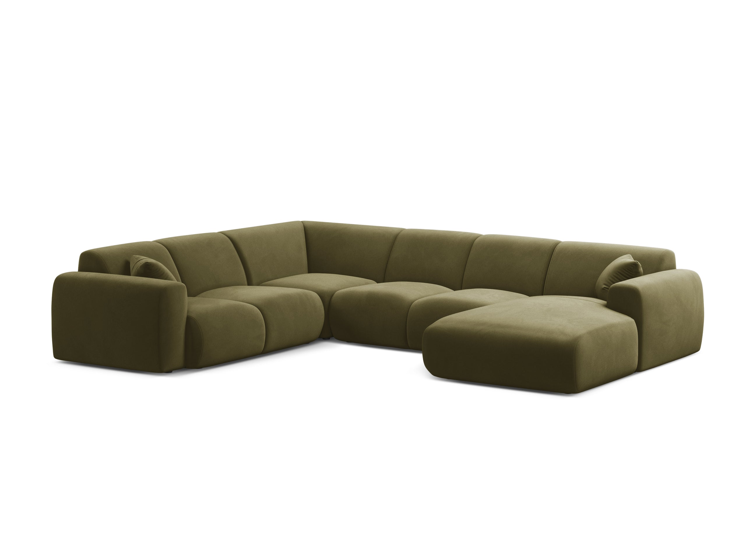 Micadoni Molino panoramatická sedačka 326 × 252 cm - Zamat Casino (Casfor) - Svetlozelená - Ľavé prevedenie