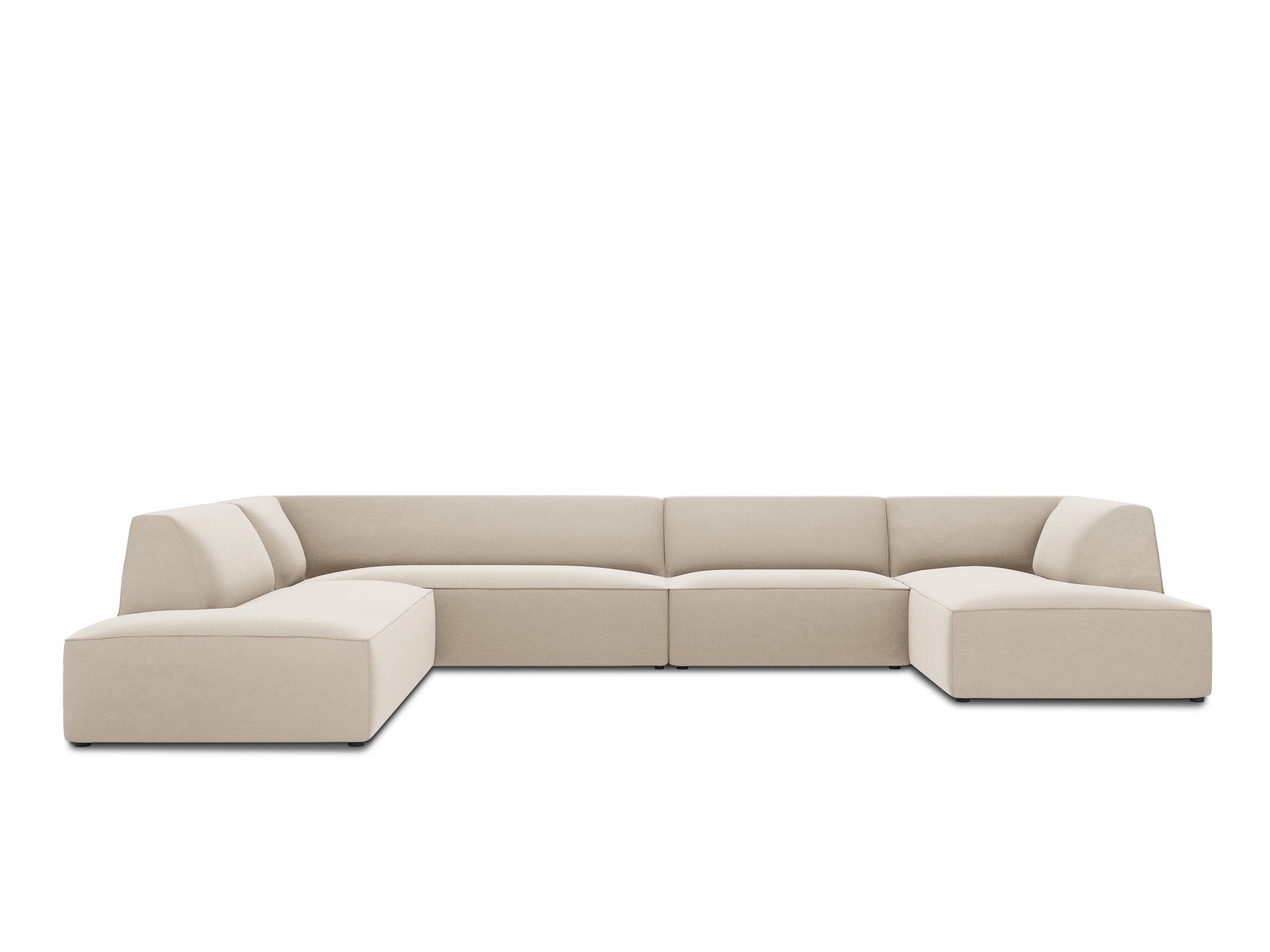 Micadoni Ruby panoramatická sedačka 366 × 273 cm - Zamat Salvador (Sal1) - Béžová - Ľavé prevedenie
