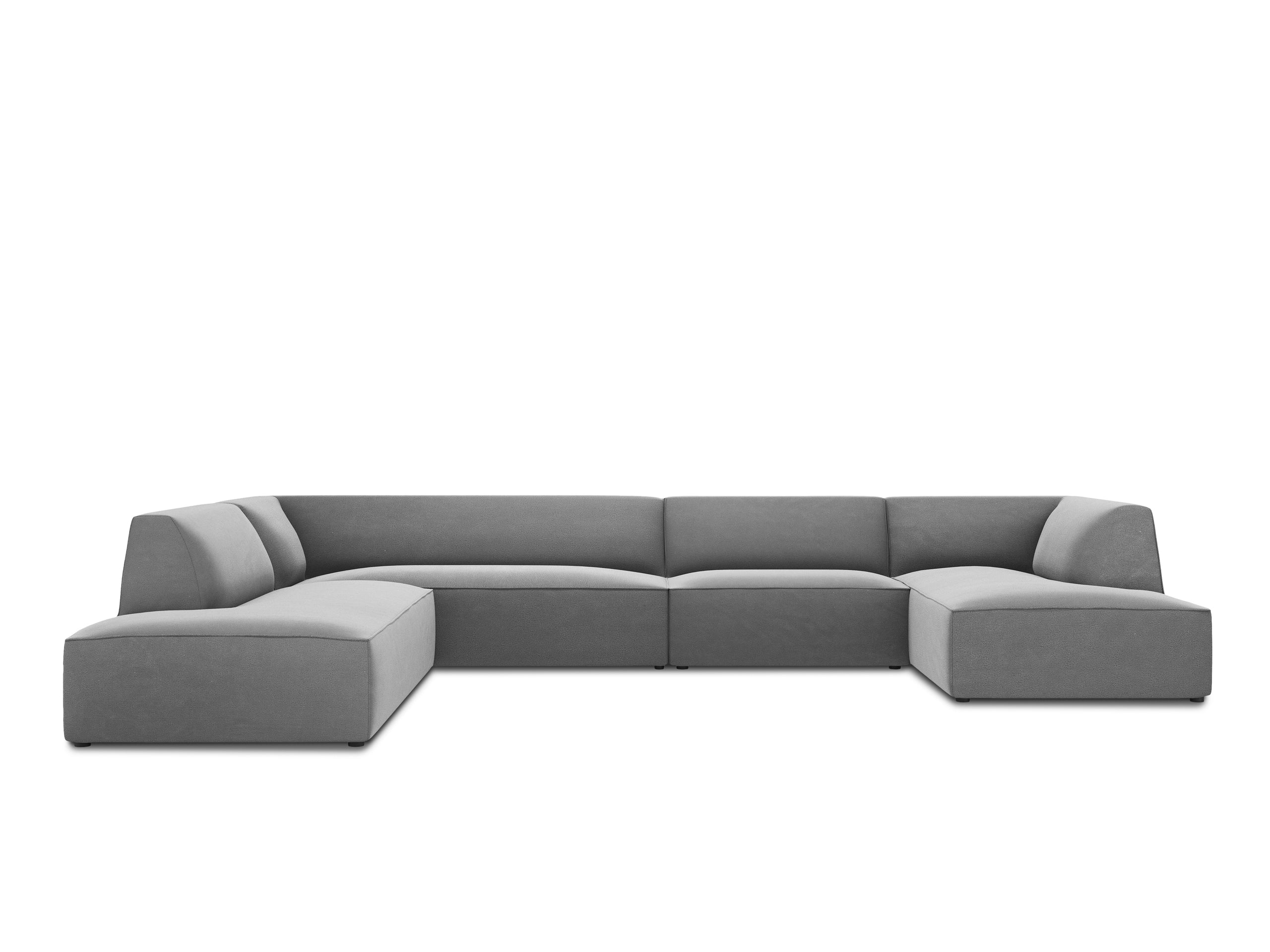 Micadoni Ruby panoramatická sedačka 366 × 273 cm - Zamat Salvador (Sal17) - Sivá - Ľavé prevedenie