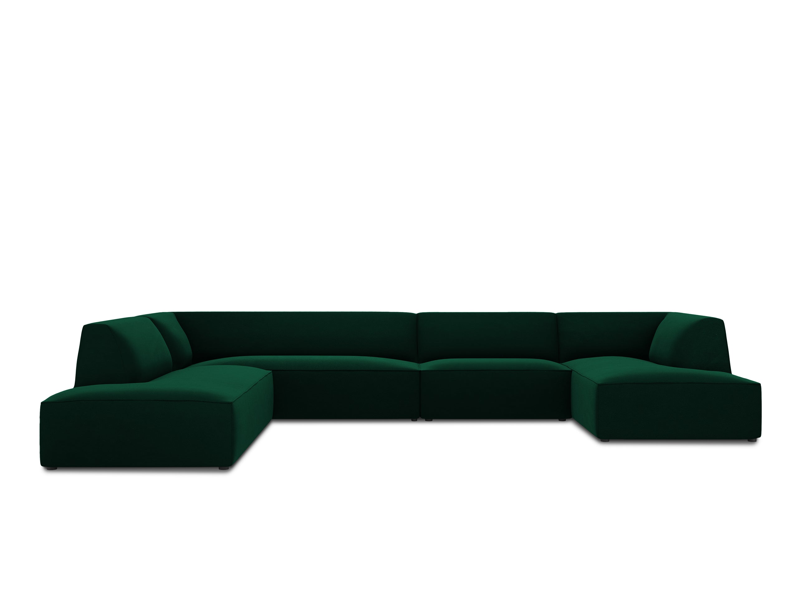 Micadoni Ruby panoramatická sedačka 366 × 273 cm - Zamat Salvador (Sal07) - Fľaškovozelená - Ľavé prevedenie