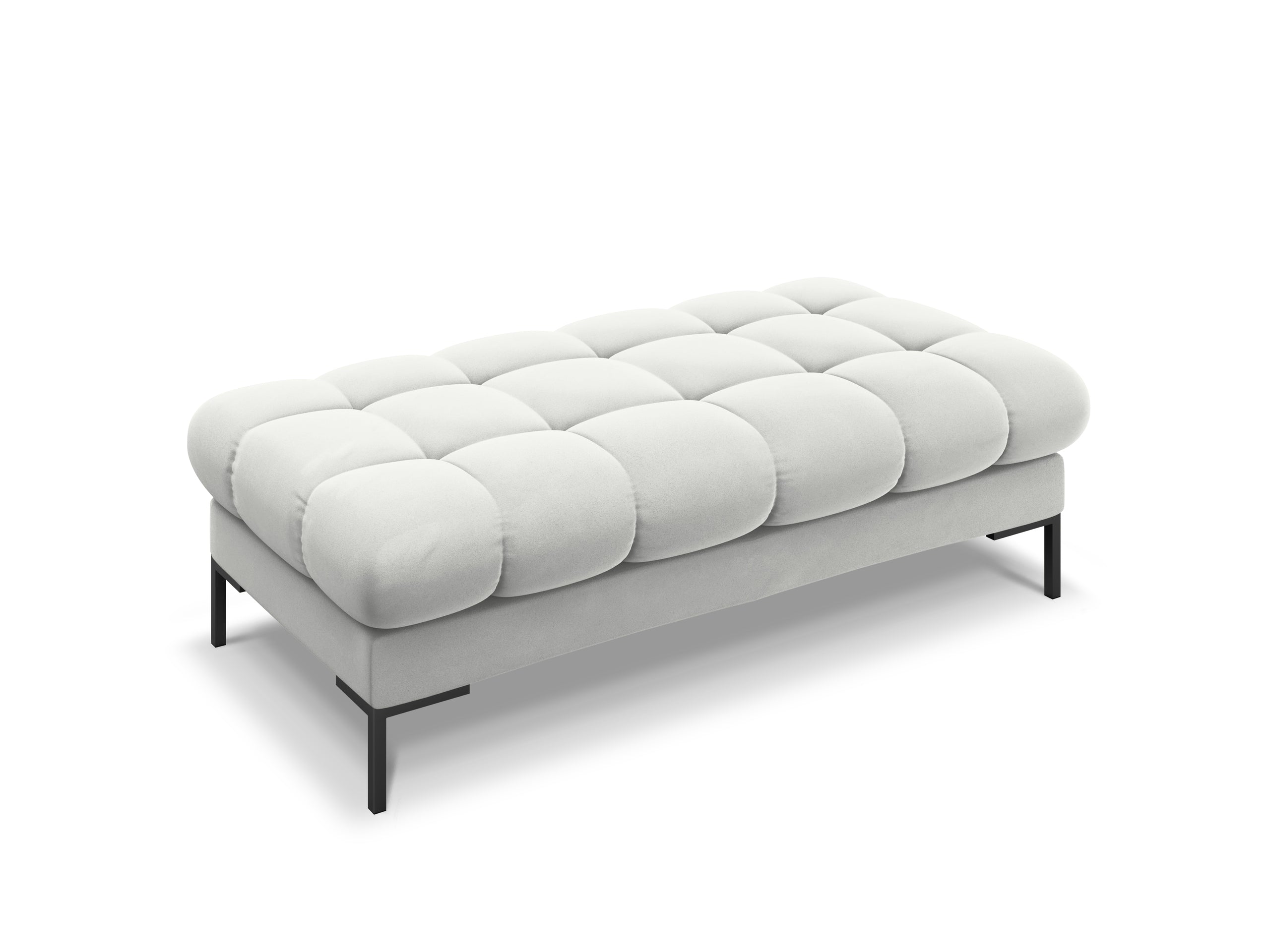 Micadoni Mamaia čalúnená lavica 133 × 62 cm - Zamat Bluvel (Blu03) - Strieborná