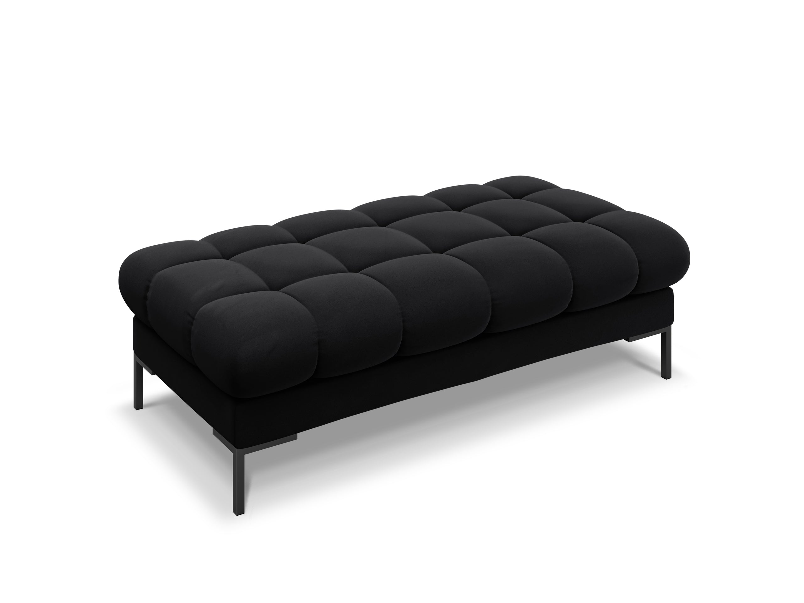 Micadoni Mamaia čalúnená lavica 133 × 62 cm - Zamat Bluvel (Blu19) - Čierna