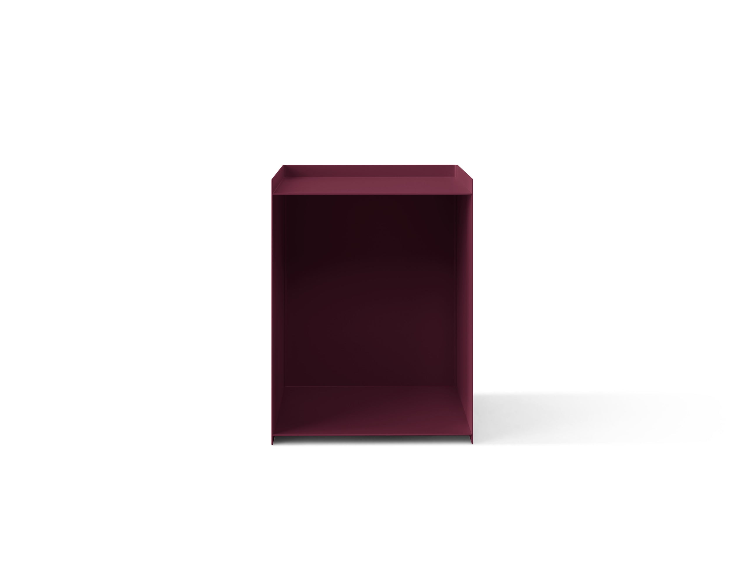 Micadoni Luca nočný stolík 39.5 × 39.5 × 51.5 cm - Kov (RAL 3004) - BORDOVÁ - 39.5 × 39.5 × 51.5 cm