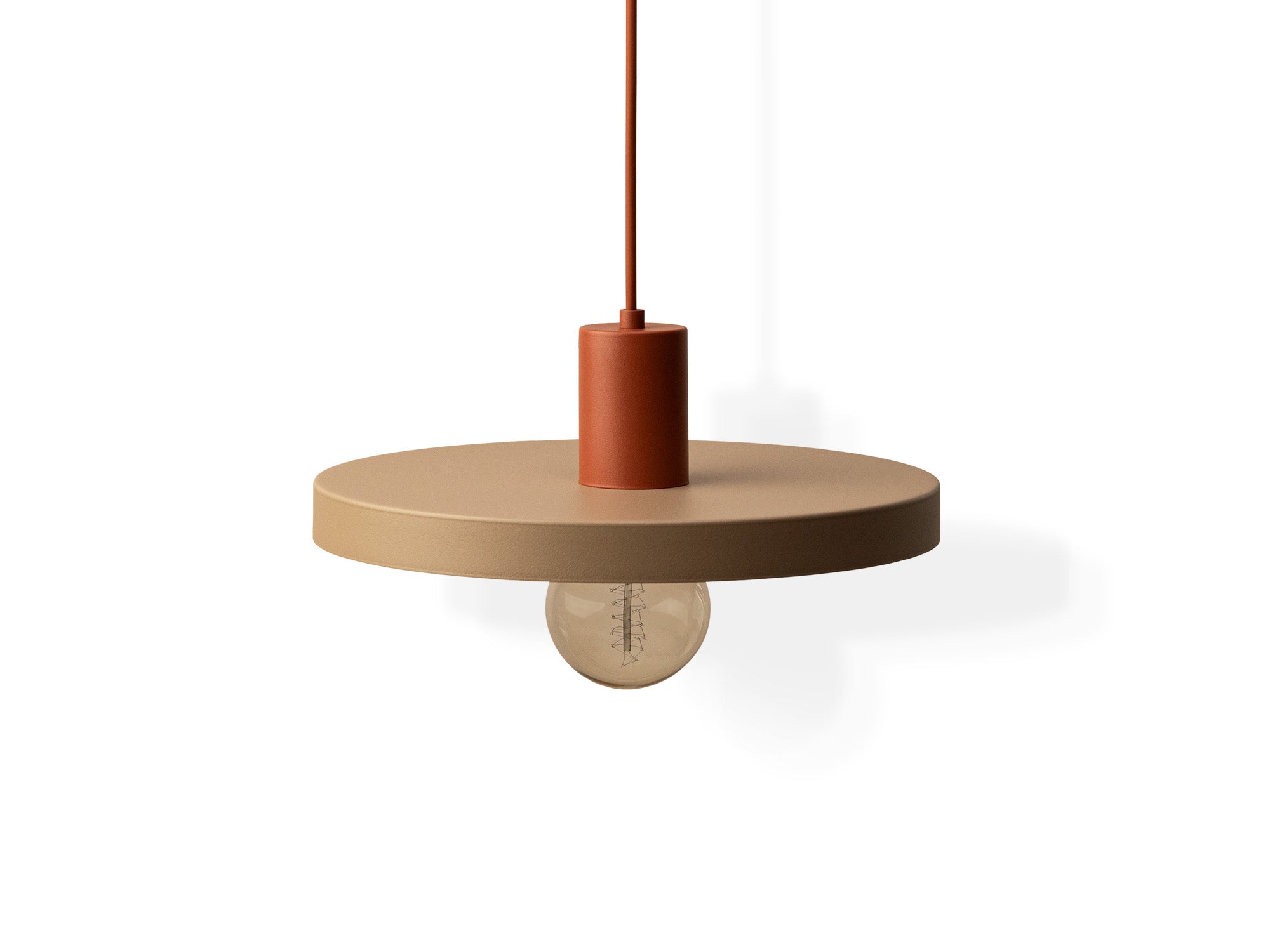 Micadoni Ori závesné svietidlo 1× E27 30 × 30 × 145 cm - Kov (Met sab / Met brw) - PIESKOVÁ / HNEDÁ - 30 × 30 × 145 cm