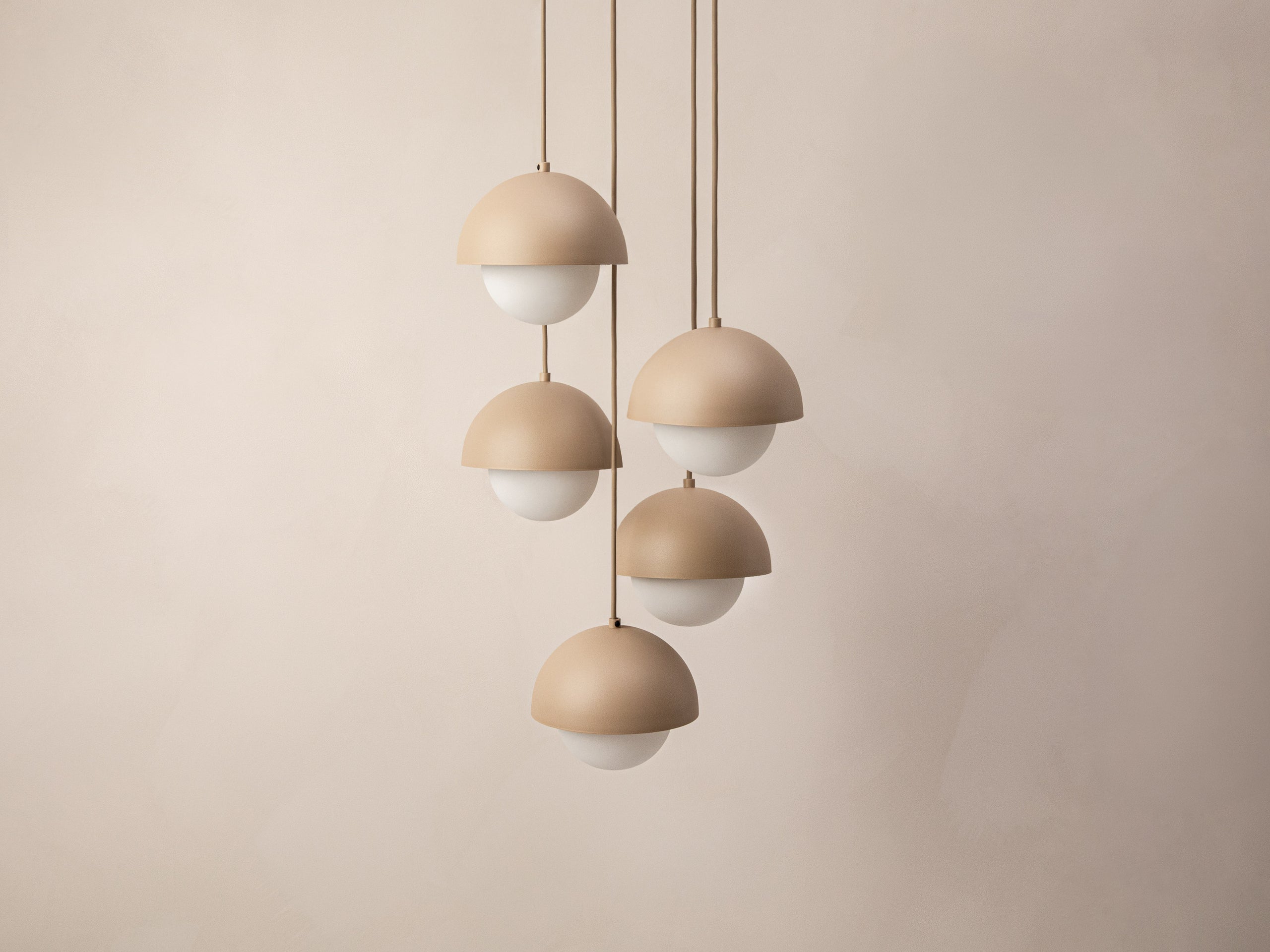 Micadoni Kora závesné svietidlo 5× G9 32 × 32 × 140 cm - Kov (Met sab) - PIESKOVÁ - 32 × 32 × 140 cm