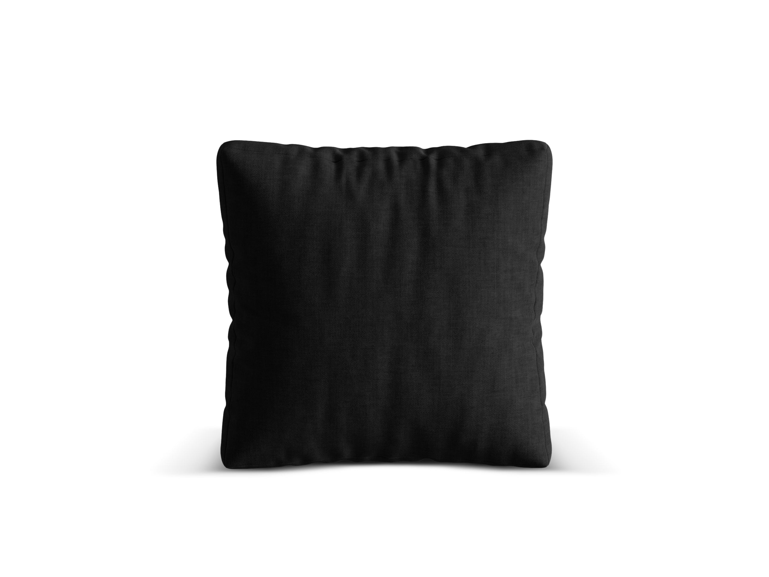 Micadoni Martina dekoratívny vankúš 65 × 65 × 4 cm - Štrukturovaná látka Boston Black (Boblack) - ČIERNA - 55 × 55 × 4 cm