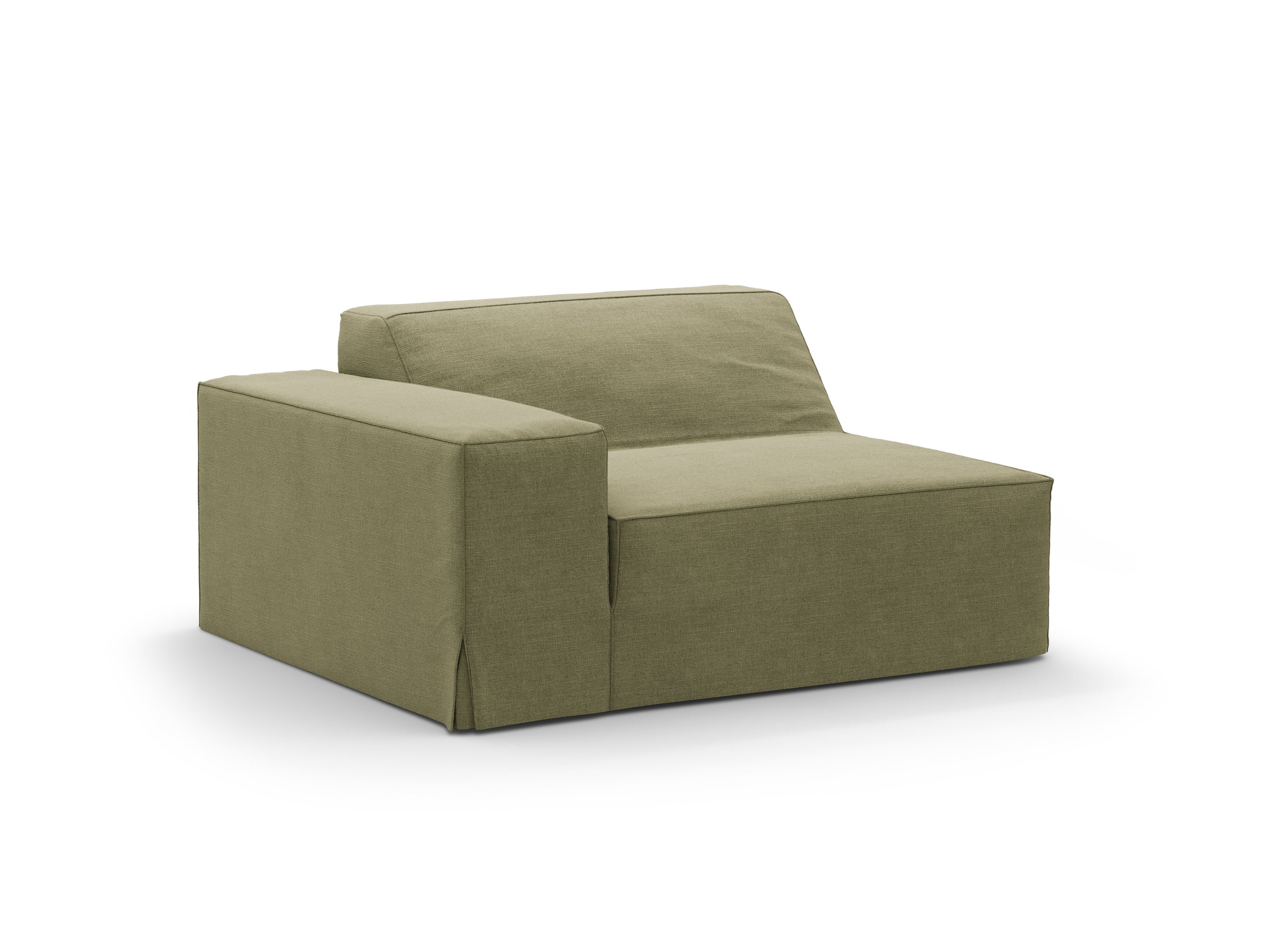 Micadoni Jodie poťah 102 × 99 cm - Štrukturovaná látka LINS 74 (Lin74) - SVETLOZELENÁ - 102 × 99 cm - Ľavé prevedenie