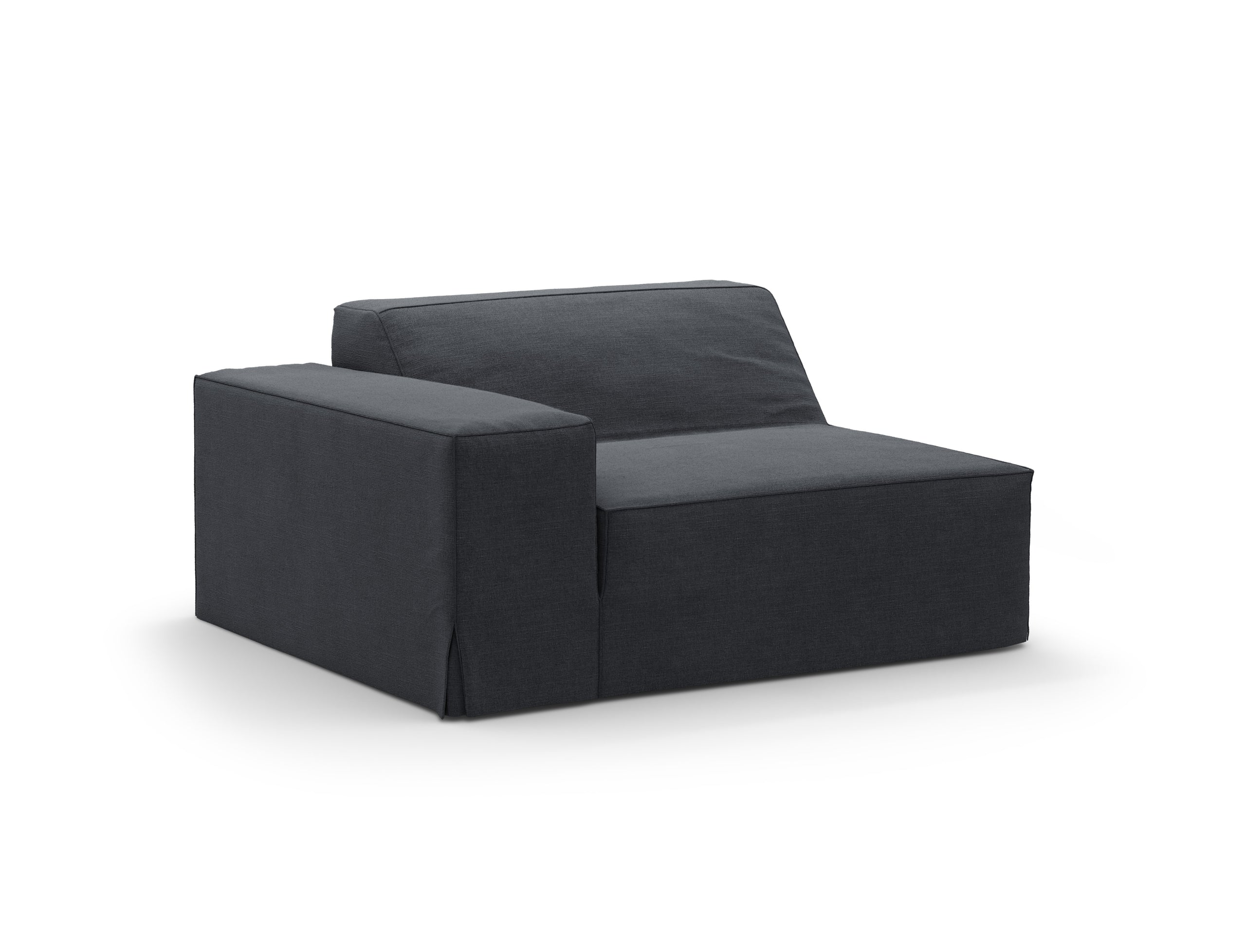 Micadoni Jodie poťah 102 × 99 cm - Štrukturovaná látka LINS 89 (Lin89) - SIVOMODRÁ - 102 × 99 cm - Ľavé prevedenie
