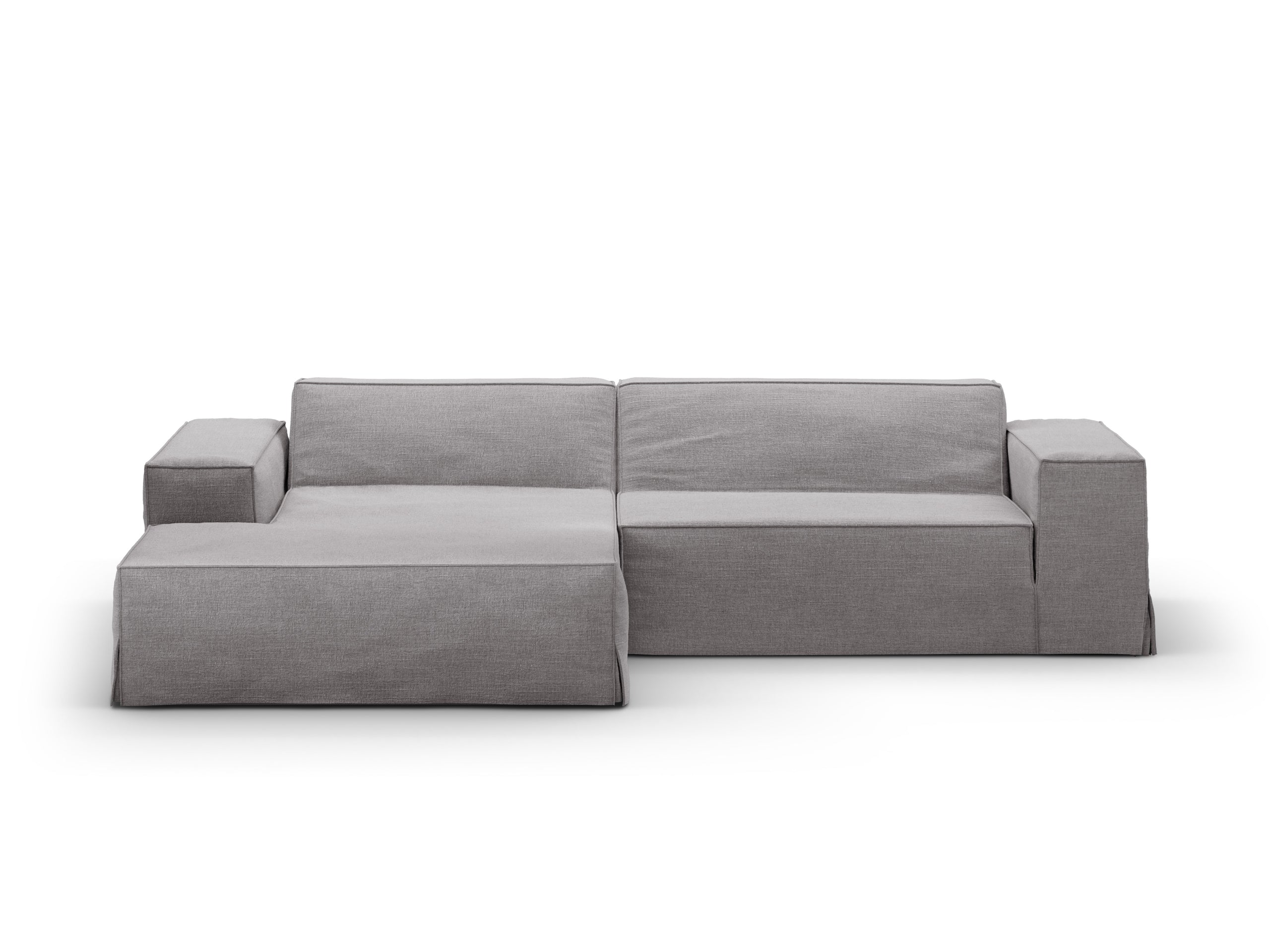 Micadoni Jodie poťah 224 × 162 cm - Štrukturovaná látka LINS 07 (Lins07) - TEPLÁ SIVÁ - 224 × 162 cm - Ľavé prevedenie