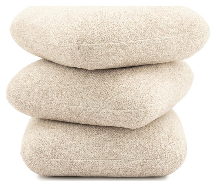 Béžová čalúnená taburetka By-Boo Pillowscape – trojštvrťový pohľad