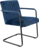 Dutchbone Stitched Velvet čalúnená stolička - Modrá