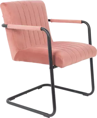 Dutchbone Stitched Velvet čalúnená stolička - Ružová