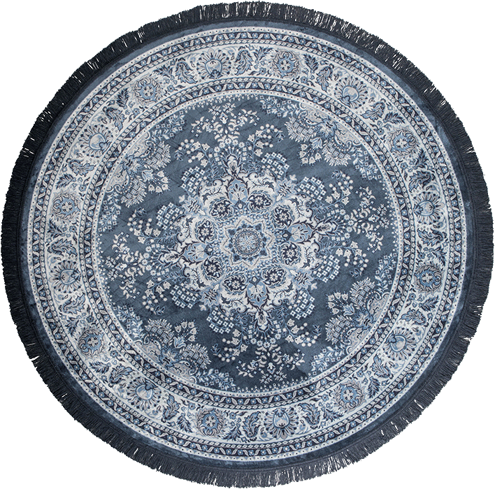 Dutchbone Bodega kruhový koberec - Modrá