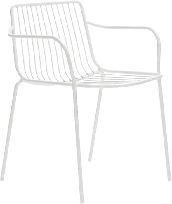 Pedrali Nolita 3650 a 3655 záhradné stoličky - Biela, S podrúčkami