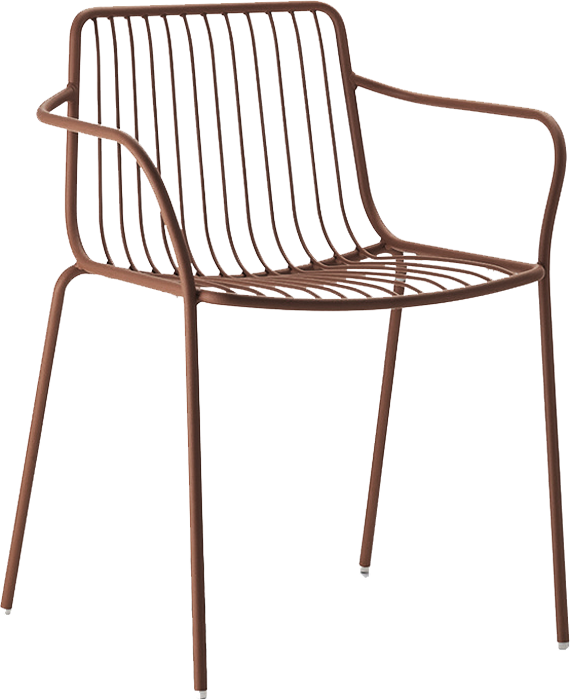 Pedrali Nolita 3650 a 3655 záhradné stoličky - Hnedá, S podrúčkami