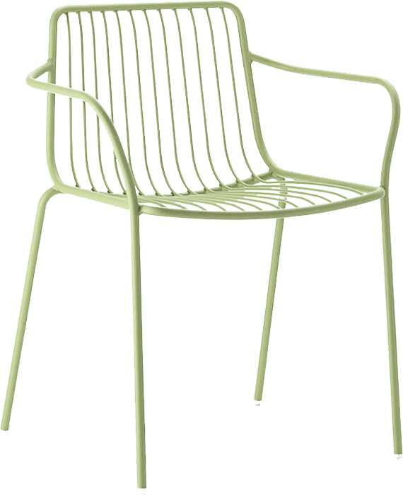Pedrali Nolita 3650 a 3655 záhradné stoličky - Zelená, S podrúčkami