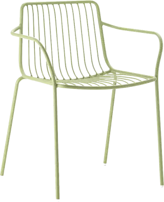 Pedrali Nolita 3650 a 3655 záhradné stoličky - Zelená, S podrúčkami