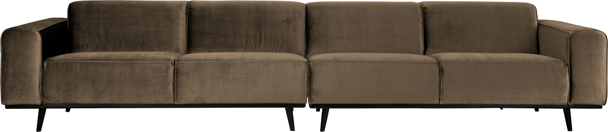 BePureHome Statement XL 372 cm veľká zamatová sedačka - Sivohnedá