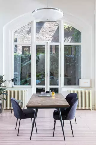 BePureHome Rhombic jedálenský stôl s dreveným vzorom 2