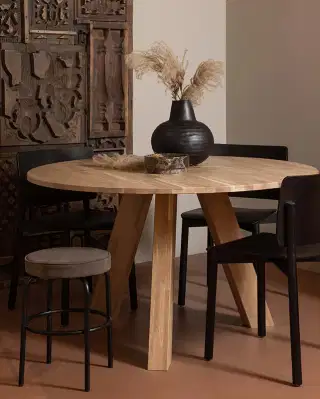 Woood Rhonda kruhový drevený stôl 1