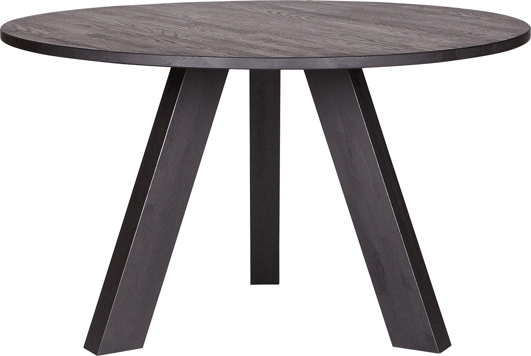 Woood Rhonda kruhový drevený stôl - Čierna