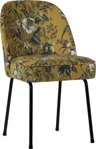 BePureHome Vogue zamatová jedálenská stolička - Vzorovaná + žltá