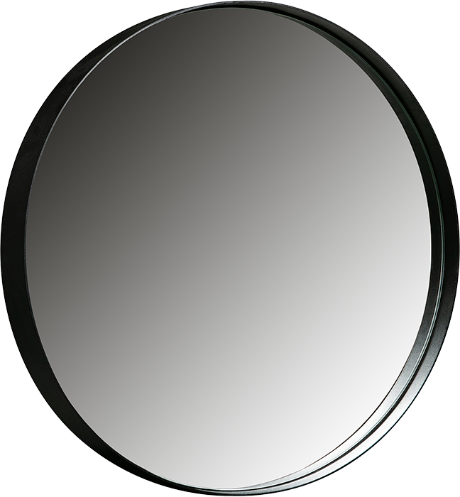 Woood Doutzen kruhové zrkadlá na stenu - 115 cm, Čierna