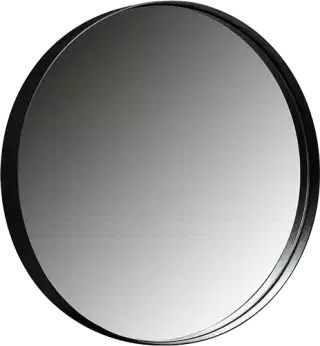 Woood Doutzen kruhové zrkadlá na stenu - 50 cm, Čierna