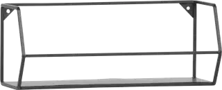 Woood Zeta kovová nástenná polica - Čierna, 40 cm