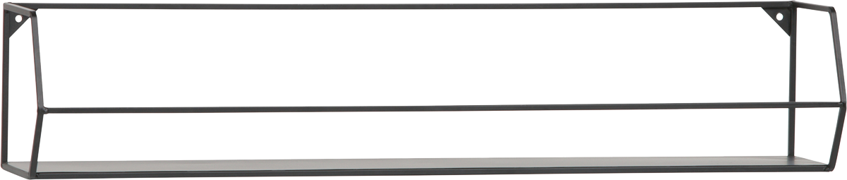 Woood Zeta kovová nástenná polica - Čierna, 80 cm