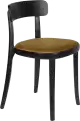 Dutchbone Brandon drevená stolička so zamatom - Žltá