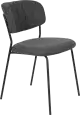 WL-Living Jolien čalúnená stolička s kovovým rámom - Čierna, Bez podrúčok