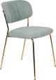 WL-Living Jolien čalúnená stolička s kovovým rámom - Mintová, Bez podrúčok
